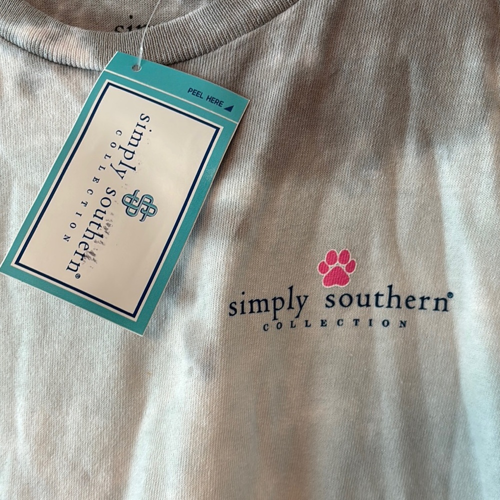 Simply Southern Gray Tie-Dye Patriotic Tee Women’s Large NWT - Picture 3 of 5